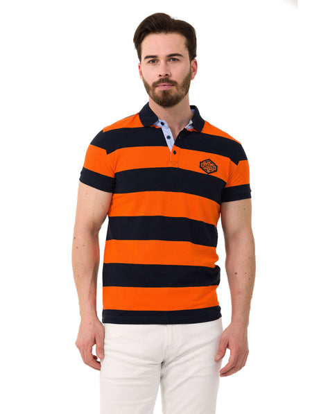 CT741 Men's Polo Shirt with multi-colored Stripdesign