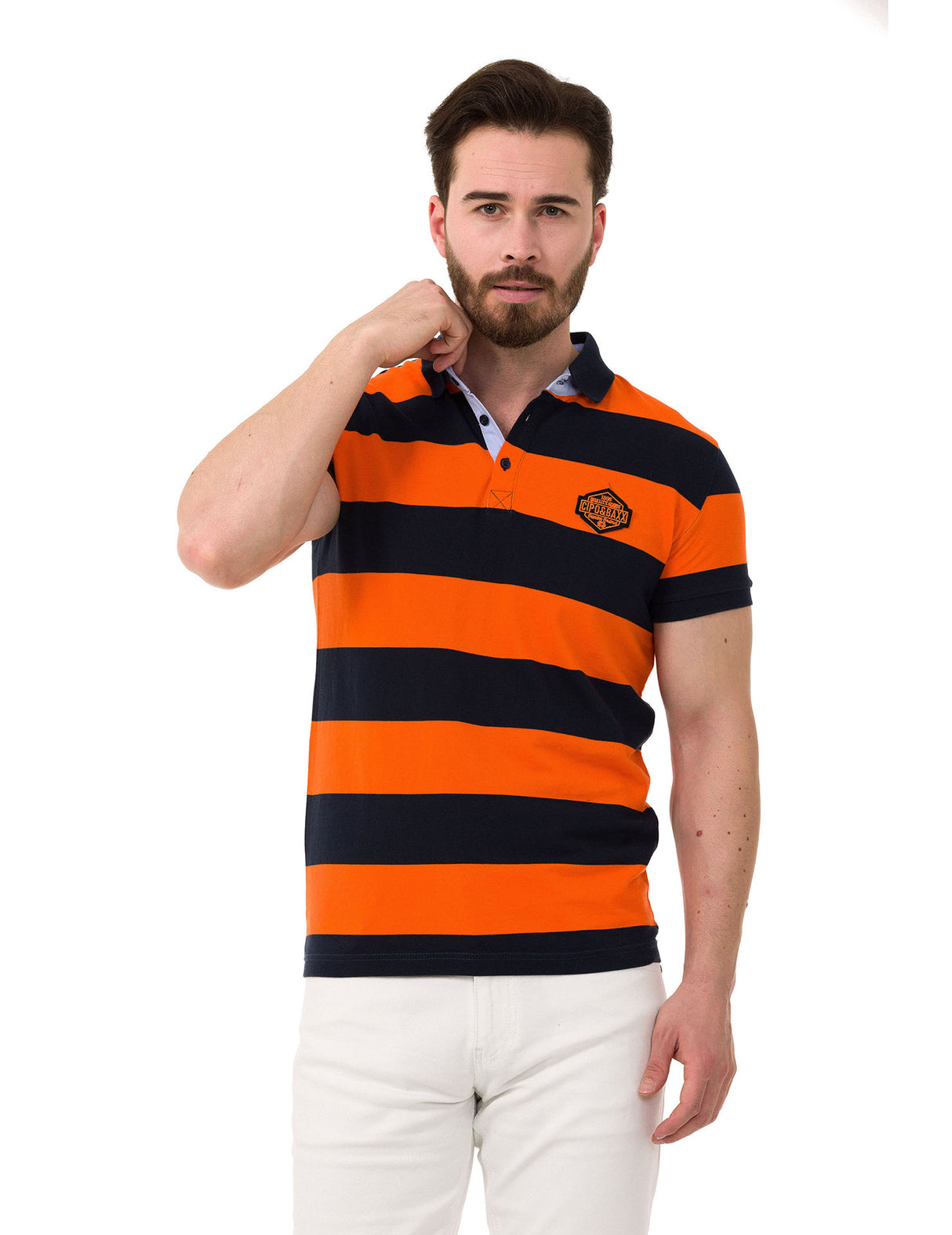 CT741 Polo da Uomo a Righe Multicolore