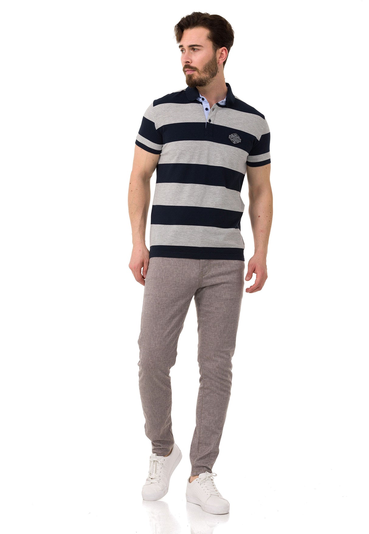 CT741 Polo da Uomo a Righe Multicolore