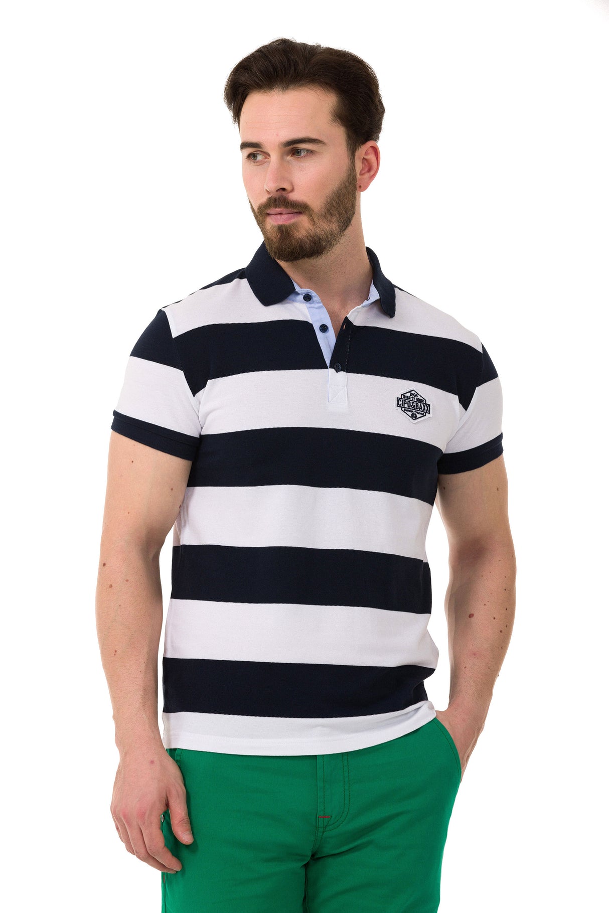CT741 Polo da Uomo a Righe Multicolore