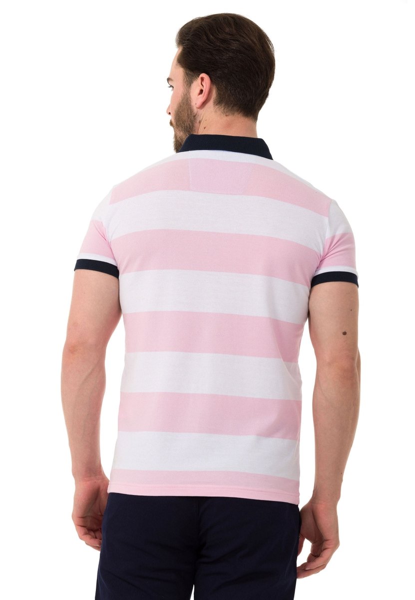 CT741 Herren Poloshirt mit mehrfarbigem Streifen-Design