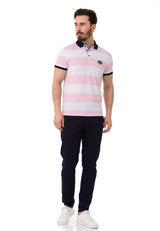 CT741 Herren Poloshirt mit mehrfarbigem Streifen-Design