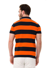 CT741 Herren Poloshirt mit mehrfarbigem Streifen-Design