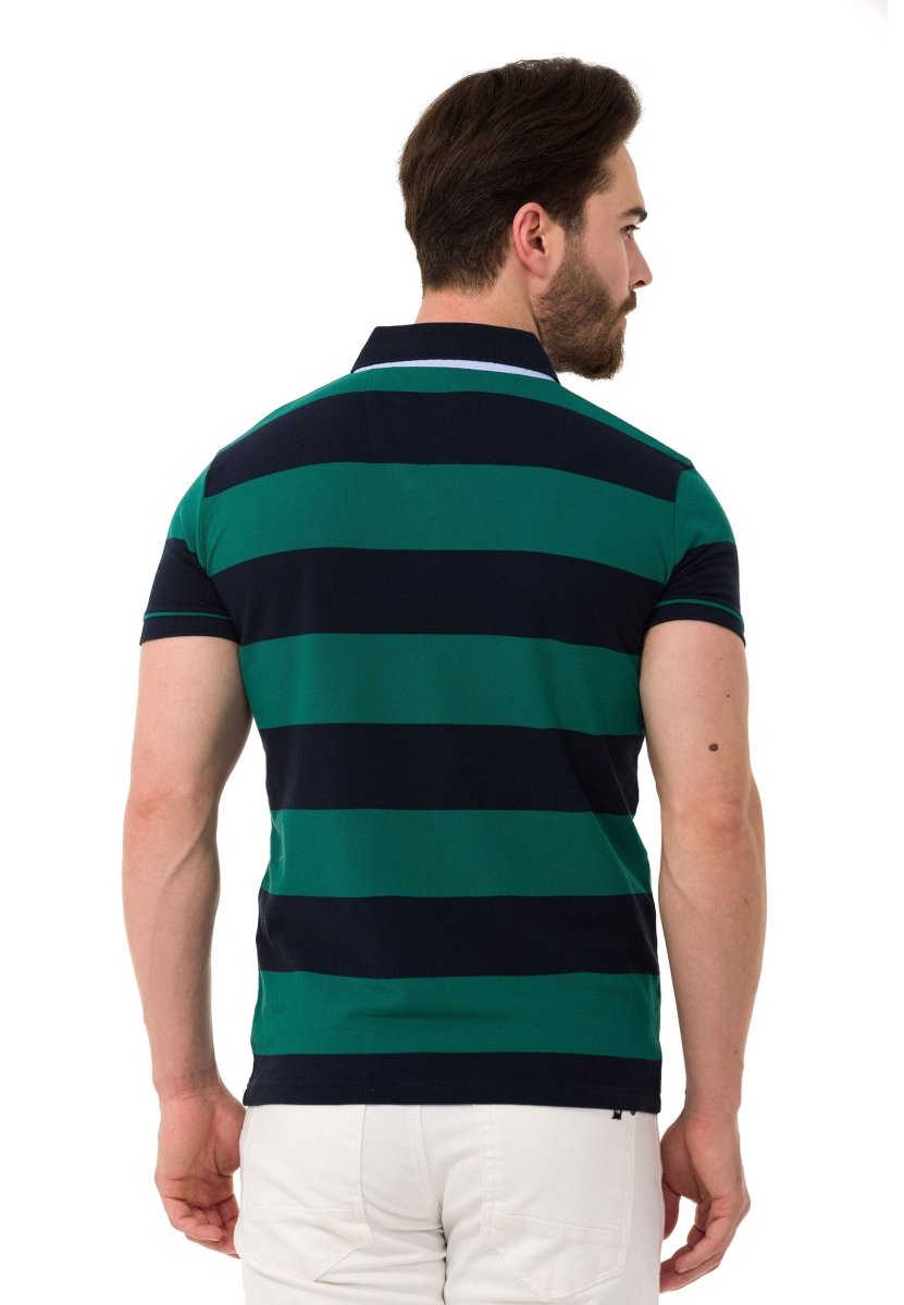 CT741 Herren Poloshirt mit mehrfarbigem Streifen-Design