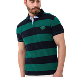 CT741 Polo masculin avec conception de bande multicolore