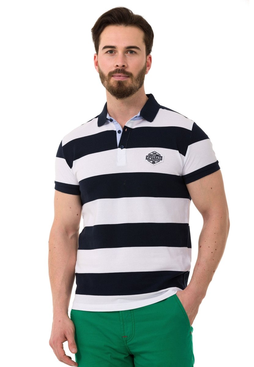 CT741 Herren Poloshirt mit mehrfarbigem Streifen-Design