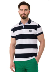 CT741 Herren Poloshirt mit mehrfarbigem Streifen-Design
