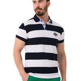 CT741 Polo masculin avec conception de bande multicolore