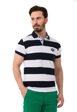 CT741 Herren Poloshirt mit mehrfarbigem Streifen-Design