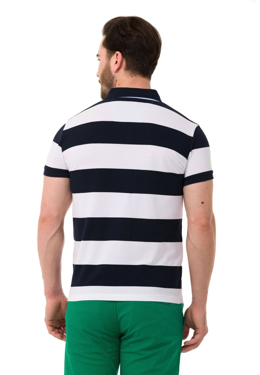 CT741 Herren Poloshirt mit mehrfarbigem Streifen-Design