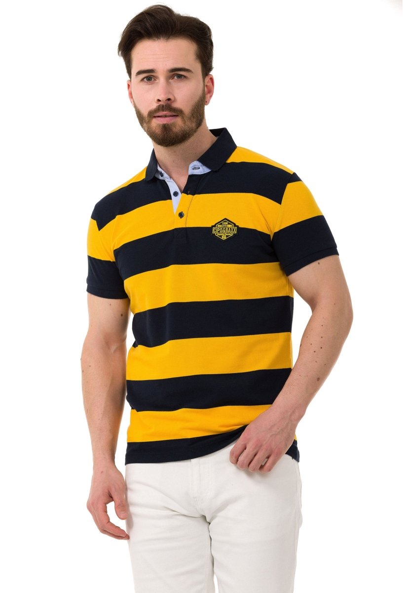 CT741 Herren Poloshirt mit mehrfarbigem Streifen-Design