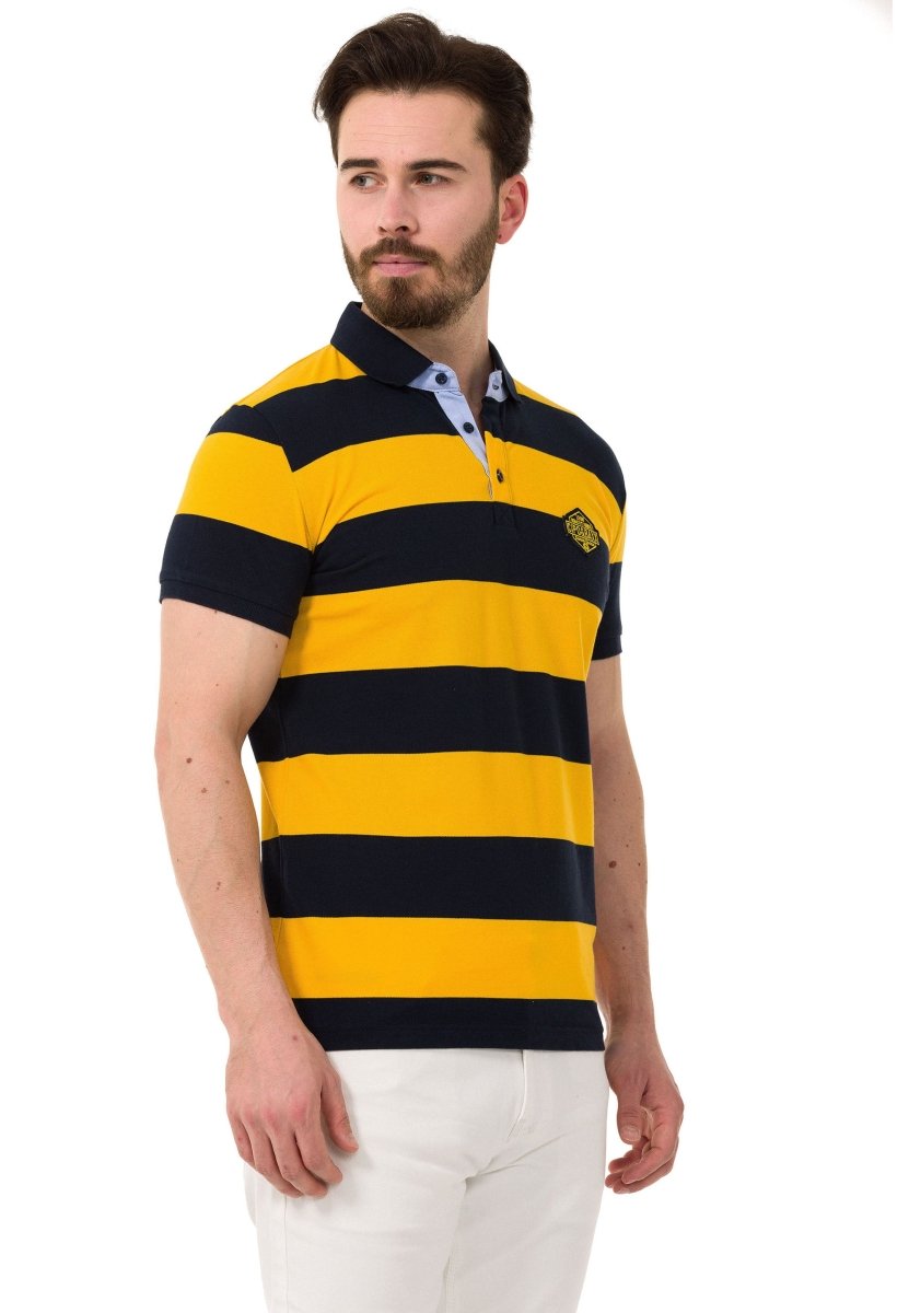 CT741 Herren Poloshirt mit mehrfarbigem Streifen-Design