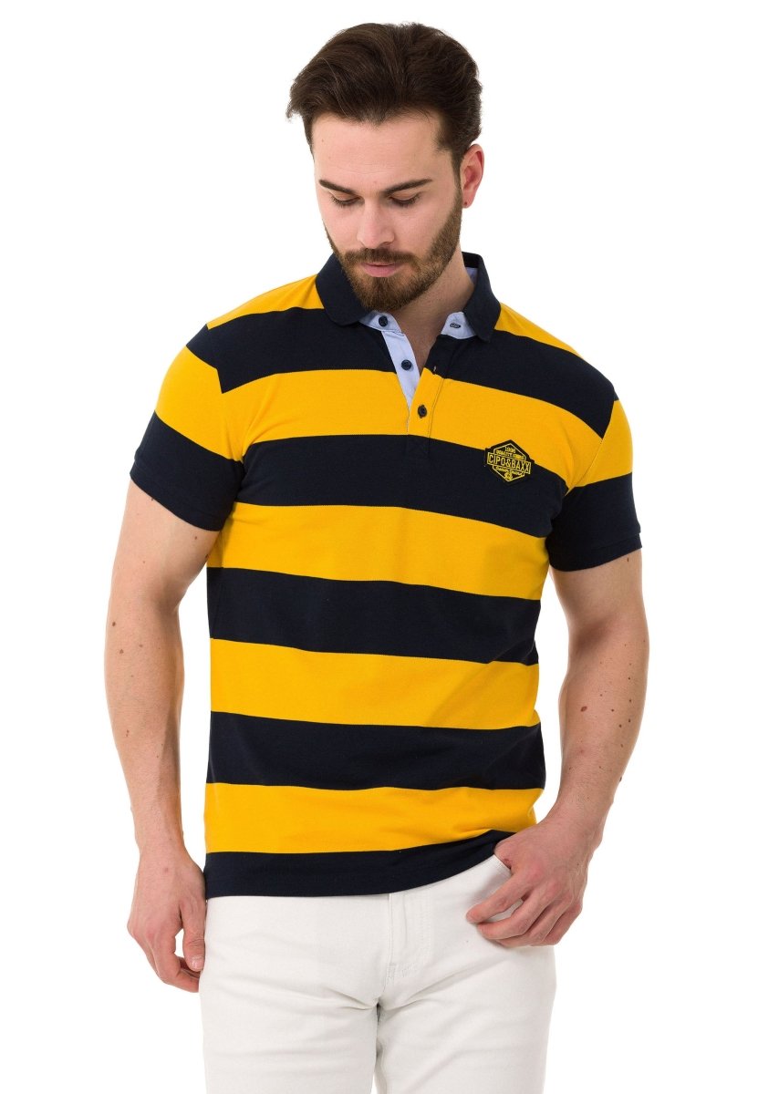 CT741 Herren Poloshirt mit mehrfarbigem Streifen-Design