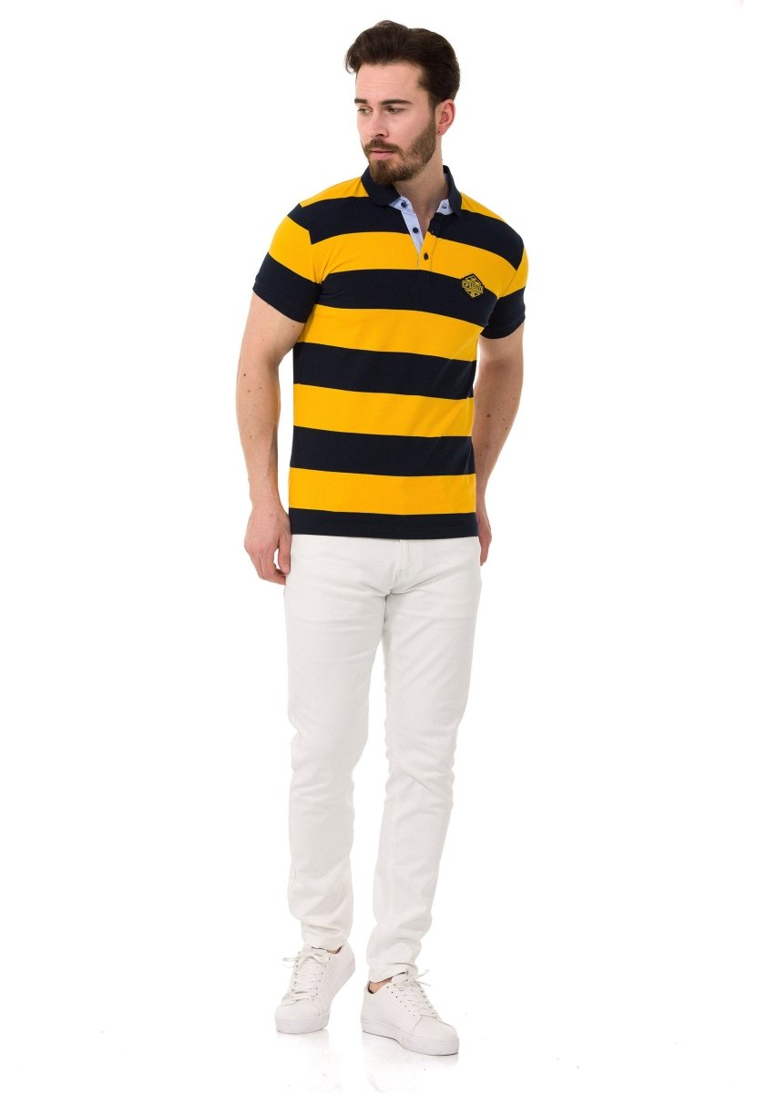CT741 Herren Poloshirt mit mehrfarbigem Streifen-Design
