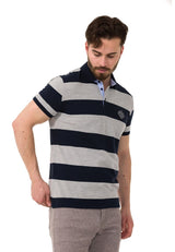 CT741 Herren Poloshirt mit mehrfarbigem Streifen-Design