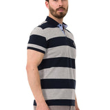 CT741 Polo masculin avec conception de bande multicolore
