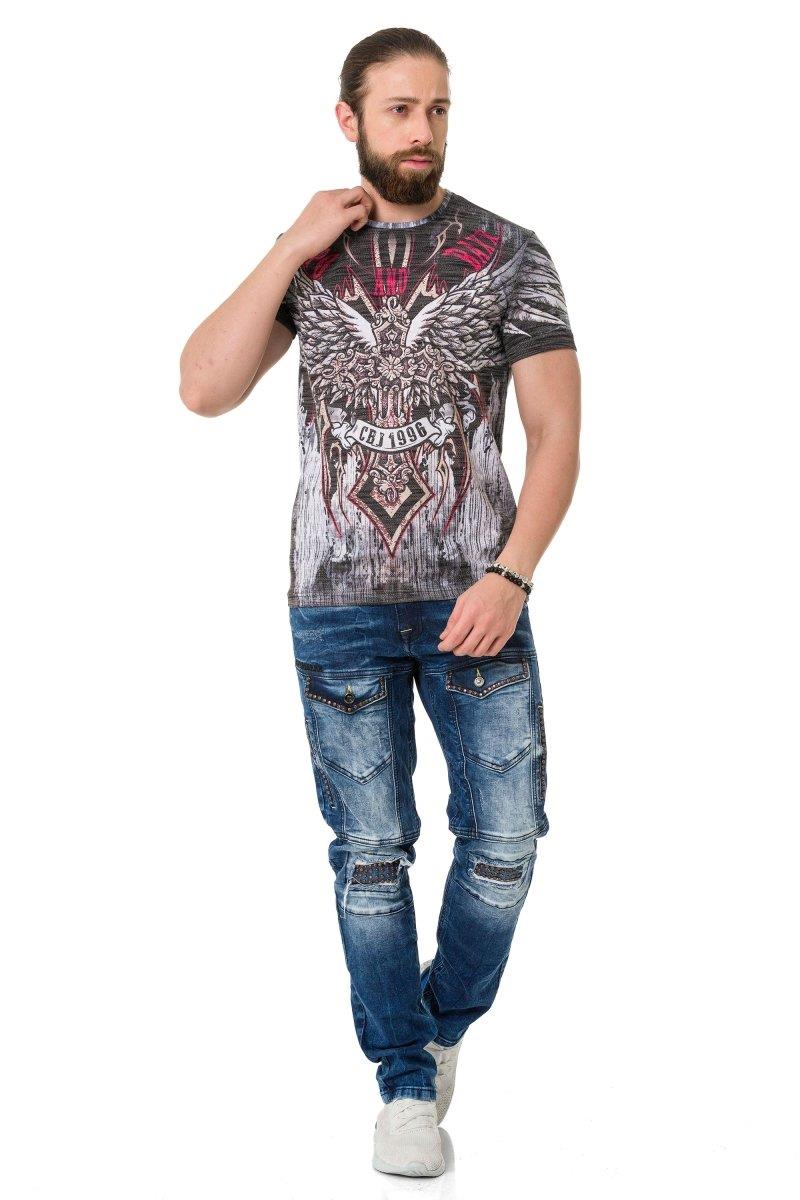 CT746 Men Camiseta de camiseta Cross con impresión láser