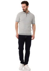 CT751 Men's Polo Shirt with multi-colored Stripdesign