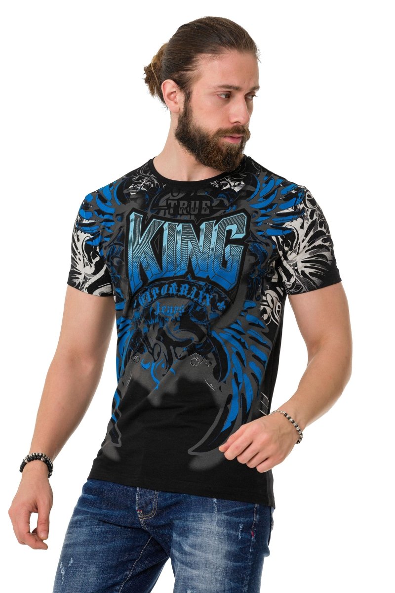 CT763 Camiseta de hombres  con estampados de rey