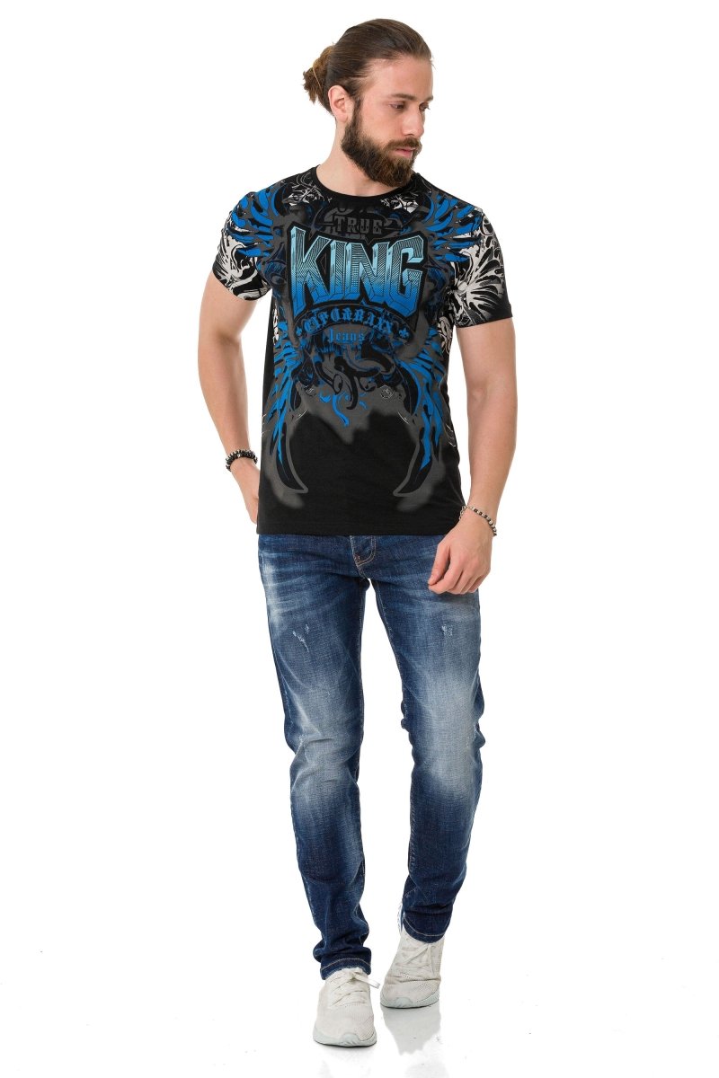 CT763 Camiseta de hombres  con estampados de rey