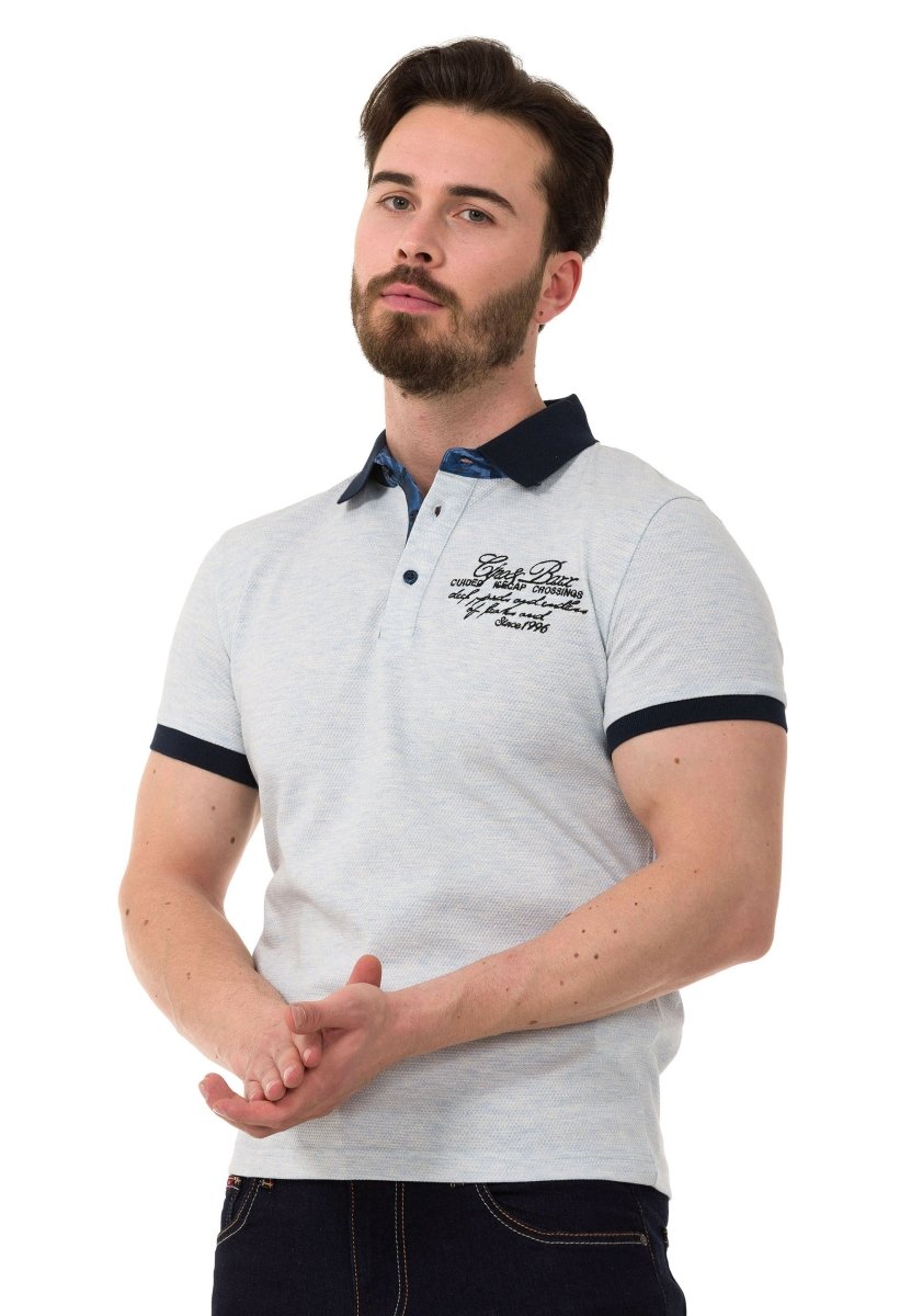 CT767 Polo para hombres  con bordados de marca pequeña