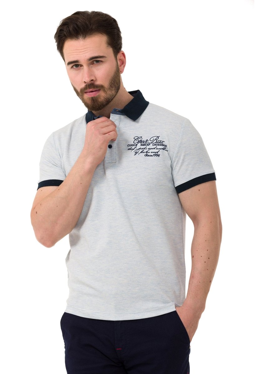 CT767 Polo para hombres  con bordados de marca pequeña