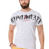 CT768 T-shirt homme avec écriture cursive
