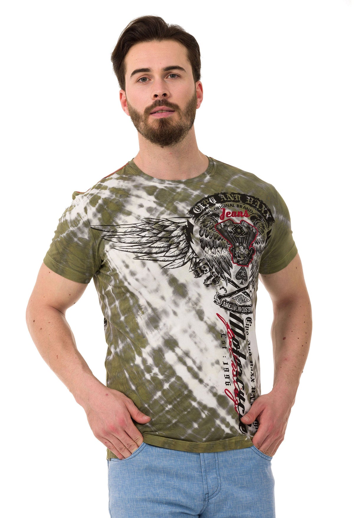  CT769 Camiseta de hombres con estampados batik