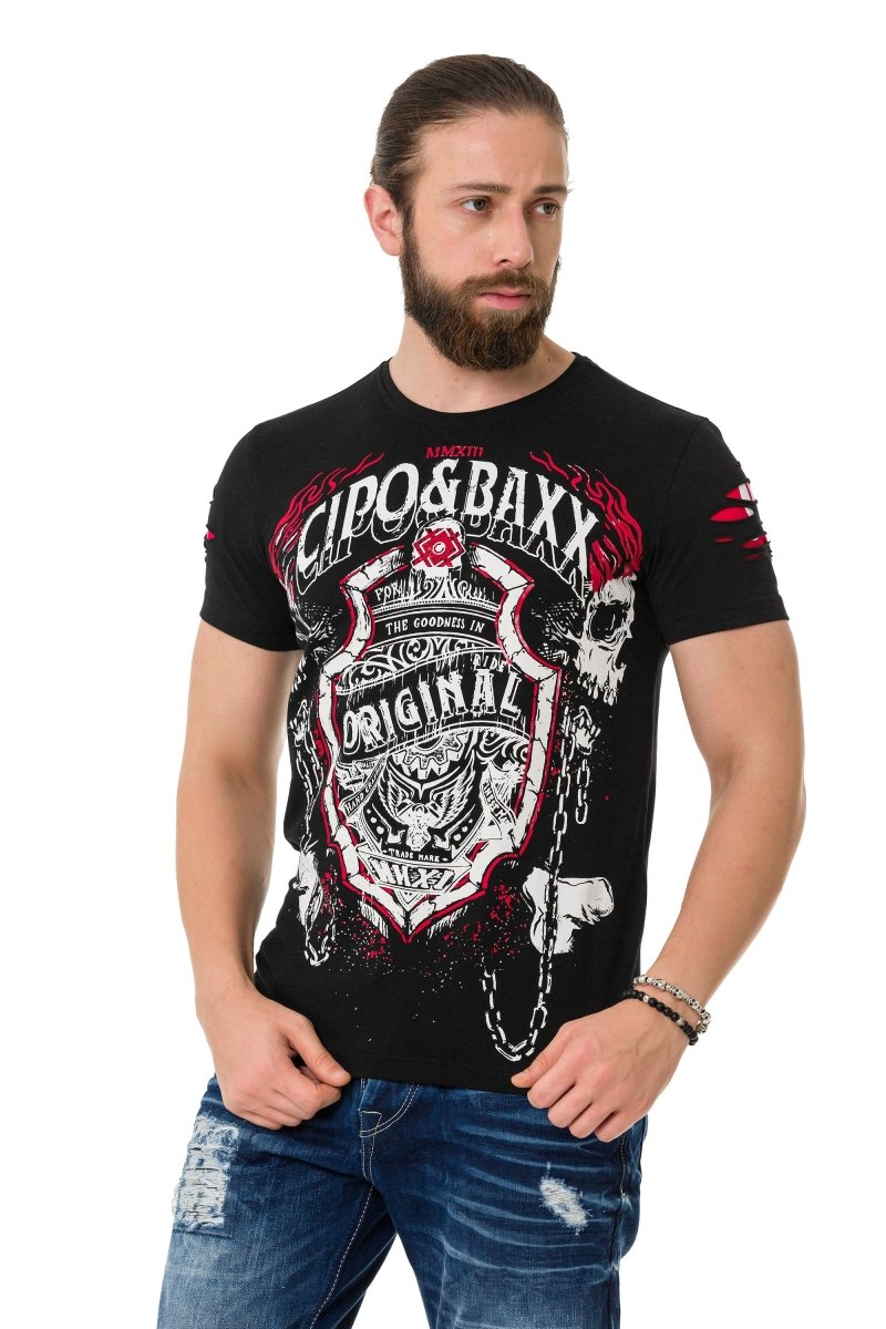 CT772 Heren T-shirt met Kettingbadge