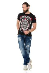 CT772 Heren T-shirt met Kettingbadge