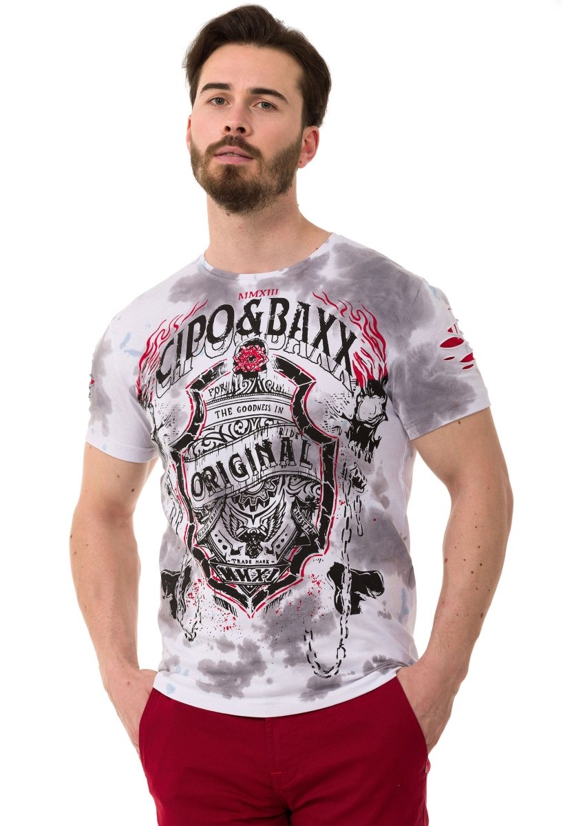 CT772 Heren T-shirt met Kettingbadge