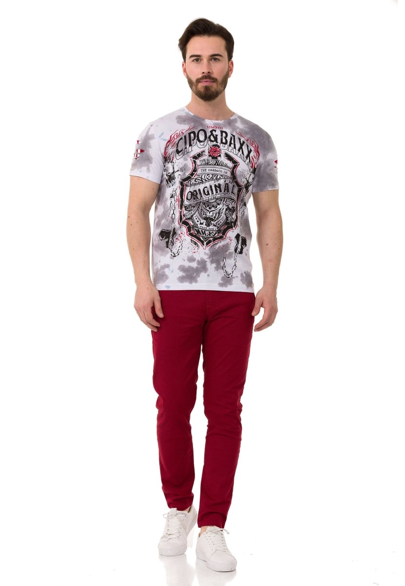 CT772 Heren T-shirt met Kettingbadge