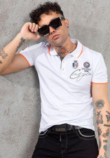 CT778 Herren-T-Shirt mit Polokragen und Markenlogo
