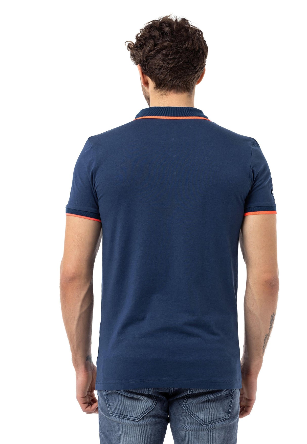 CT778 Herren-T-Shirt mit Polokragen und Markenlogo