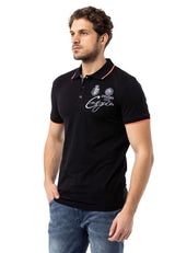 CT778 Herren-T-Shirt mit Polokragen und Markenlogo