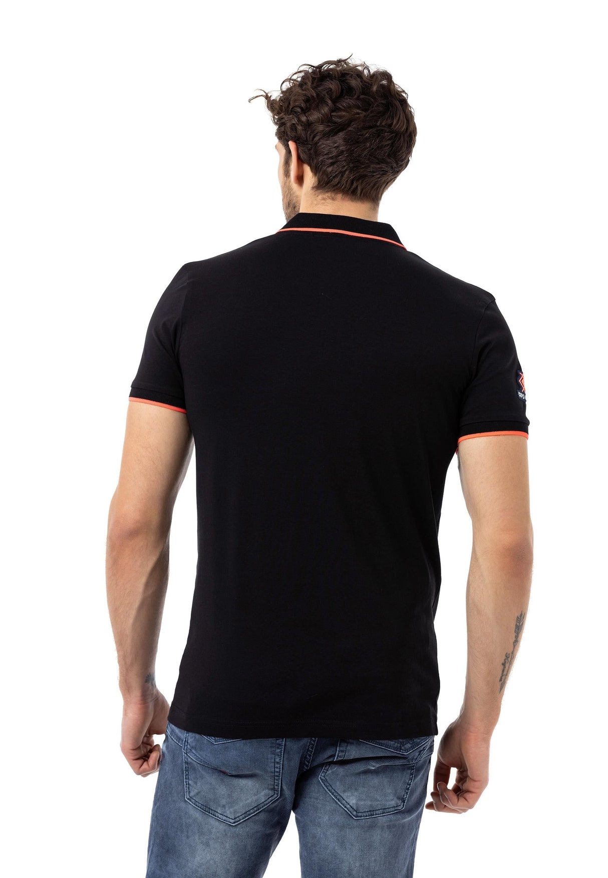 CT778 Herren-T-Shirt mit Polokragen und Markenlogo