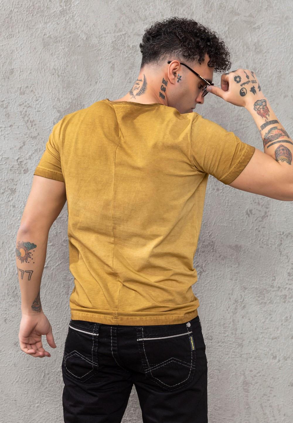 CT783 California Heren T-shirt met V-hals en Print