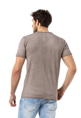 CT783 California Heren T-shirt met V-hals en Print