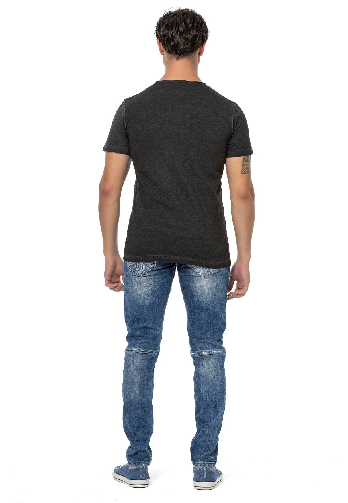 CT789 Biker Hombres T-Shirt con cuello redondo