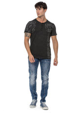 CT789 Biker Hombres T-Shirt con cuello redondo