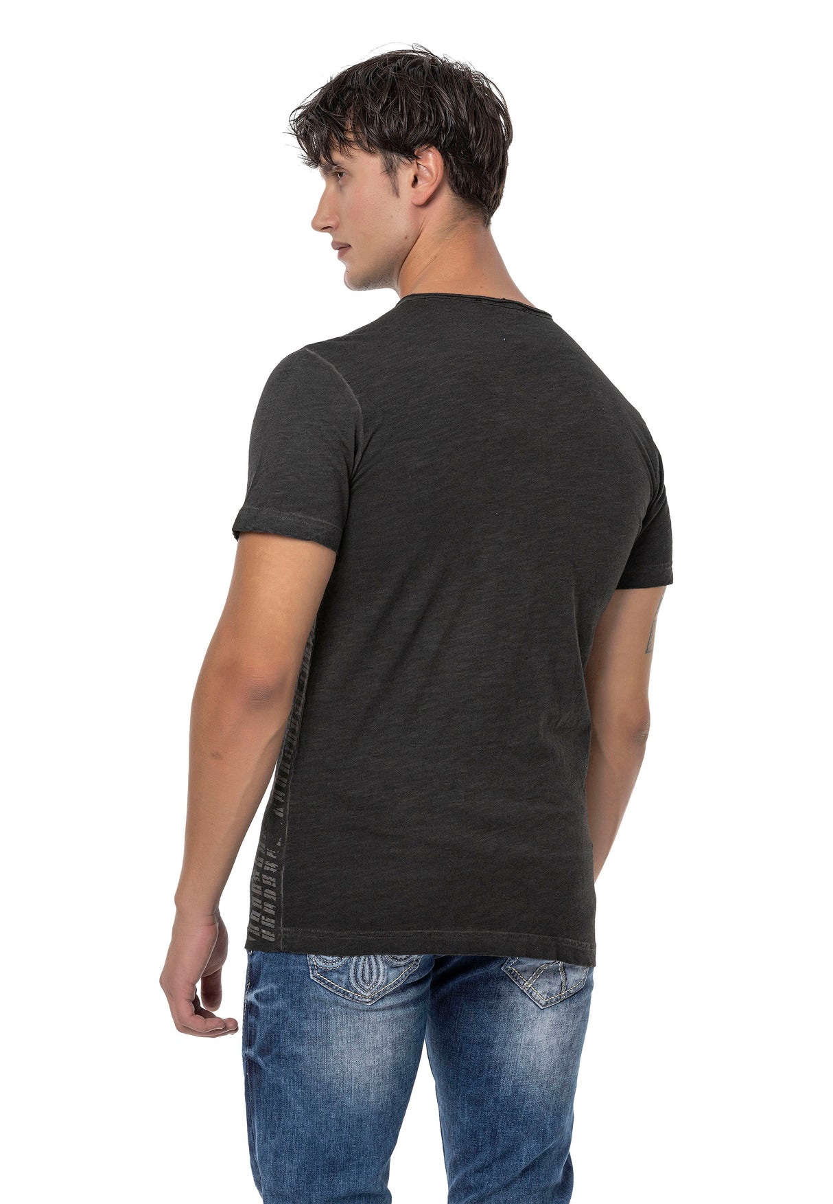 CT789 Biker Hombres T-Shirt con cuello redondo