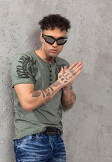 CT789 Biker Hombres T-Shirt con cuello redondo