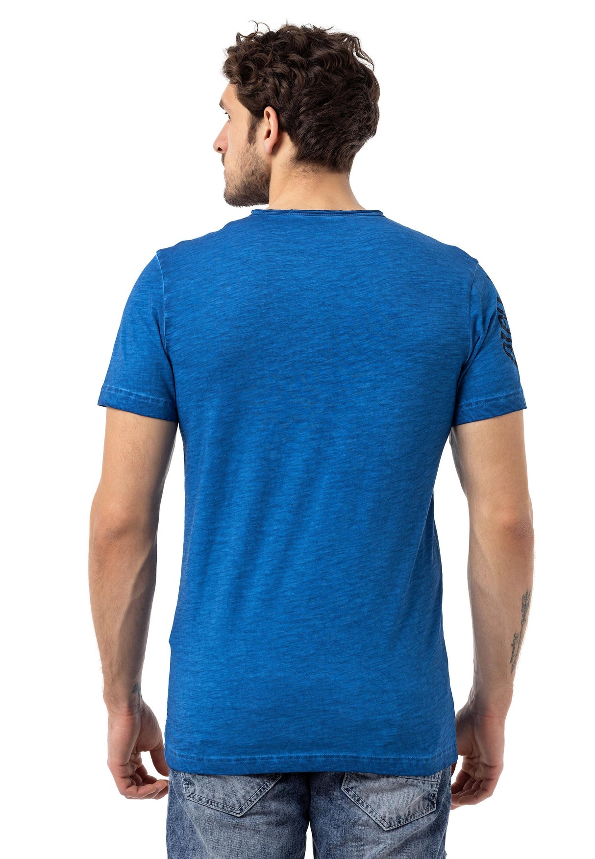 CT789 Biker Hombres T-Shirt con cuello redondo