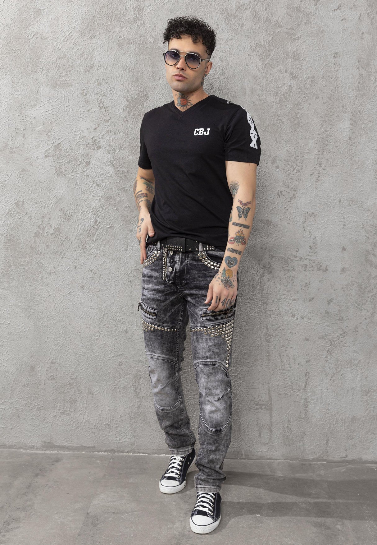 CT790 T-shirt basique avec logo brodé