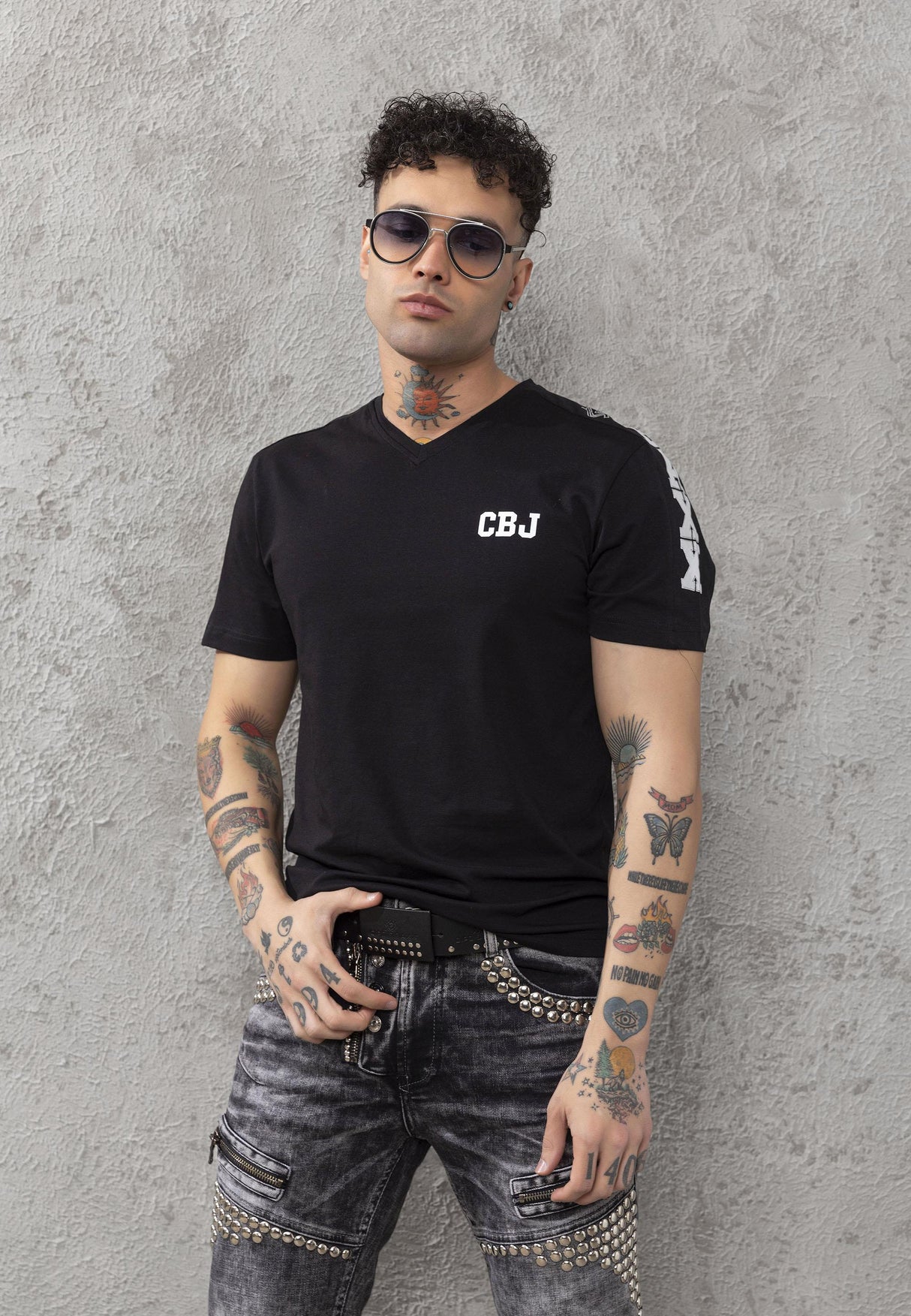 CT790 T-shirt basique avec logo brodé