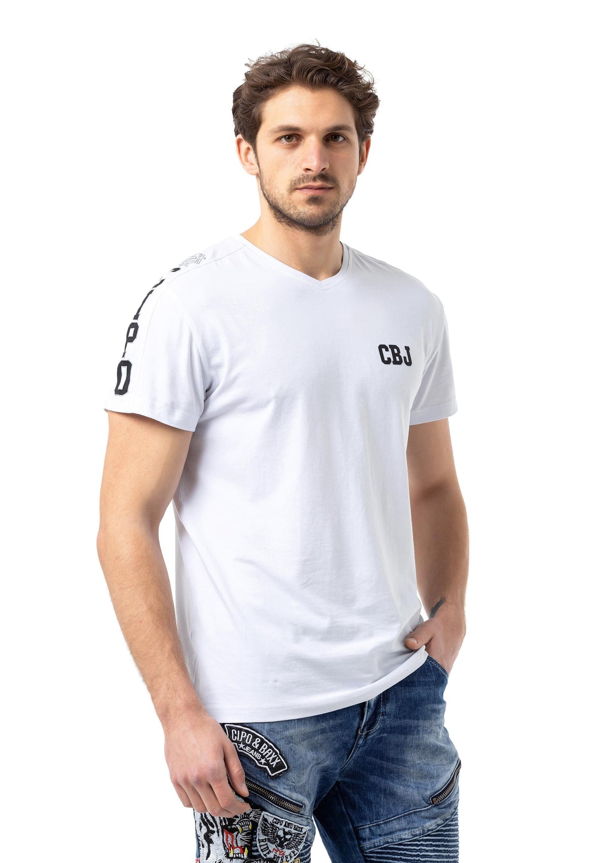 CT790 T-shirt basique avec logo brodé