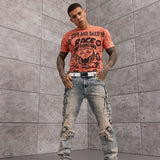 CT800-Uomini T-Shirt con colletto rotondo – Stampa Wash & Adler