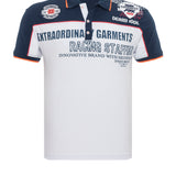 CT803-t-shirt męski polo z  nadrukiem i aplikacją