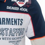 CT803-t-shirt męski polo z  nadrukiem i aplikacją