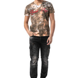 CT804-Heren T-Shirt met print-wassing – Regular Fit